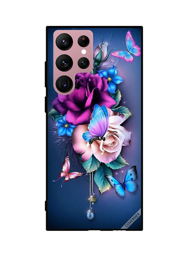 Covernex Samsung Galaxy S22 Ultra 5G Protective Case Cover Printed Featuring Beautiful Butterflies & Flowers DESIGN_0217 - Image 1
