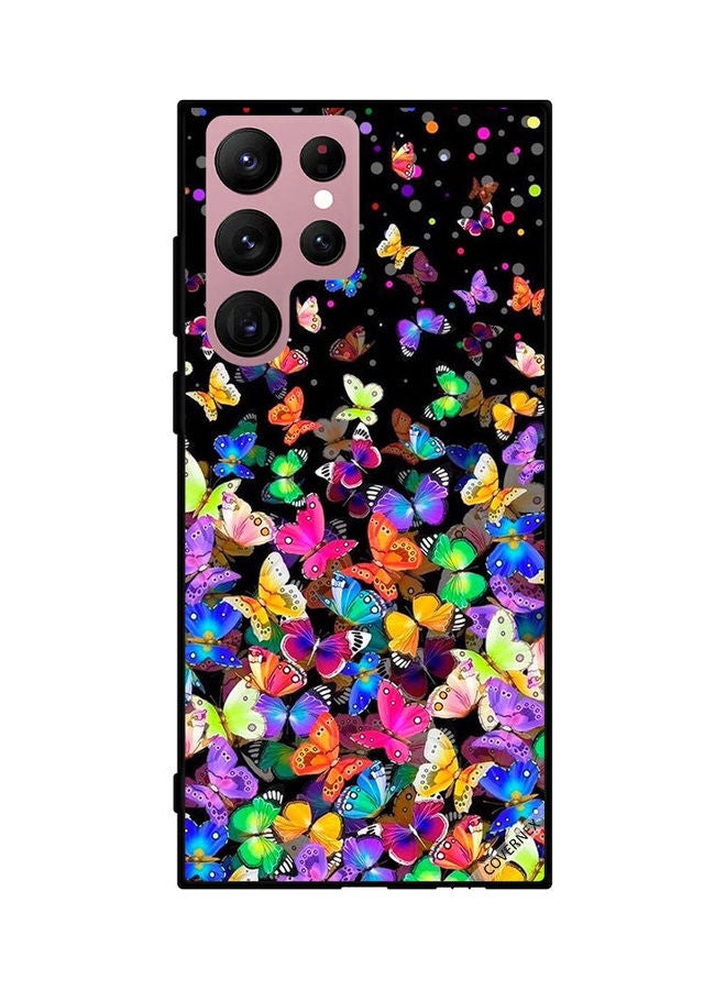 Covernex Samsung Galaxy S22 Ultra 5G Protective Case Cover Printed Featuring Multi Color Small Butterflies DESIGN_0233 - Image 1