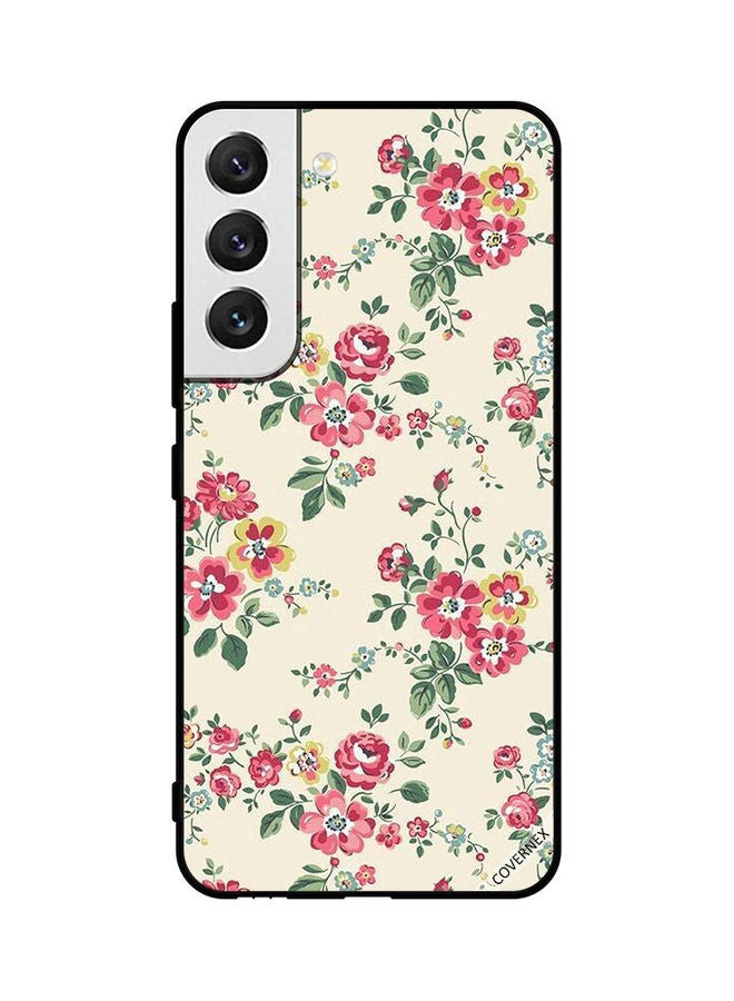 كوفرنيكس Samsung Galaxy S22 5G Protective Case Cover Printed Featuring Small Flowers With Green Leaves Floral Pattern DESIGN_0294 - Image 1