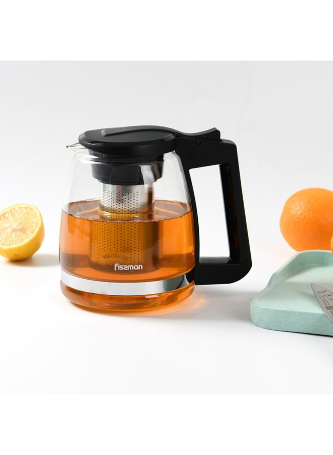 Fissman Tea Pot With Filter Black/Clear 1600ml  - Image 3