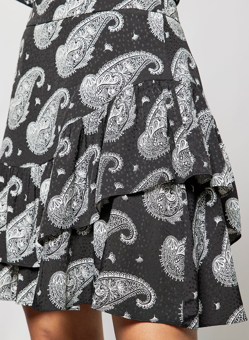 Ted Baker - Paisley Print Mini Skirt Black - Image 1