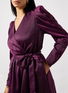 Ted Baker Belted Satin Playsuit Purple  - Image 3