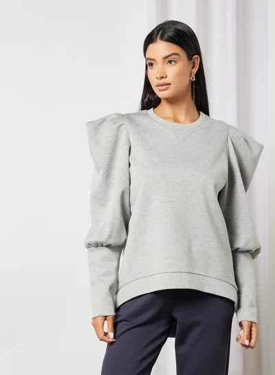 Ted Baker Cherida Exaggerated Sleeve Sweatshirt Grey