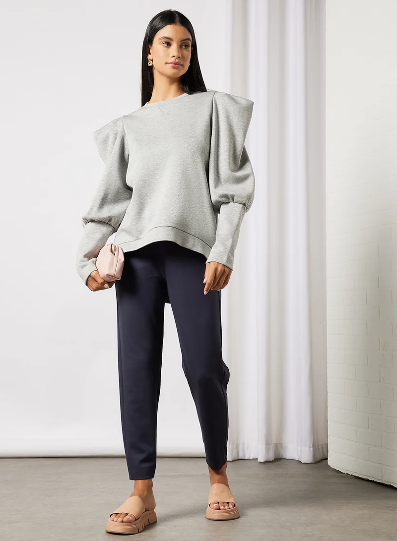 Ted Baker Cherida Exaggerated Sleeve Sweatshirt Grey