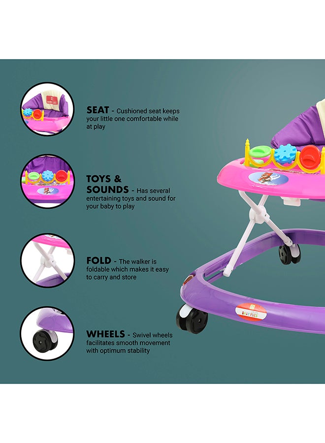BABY PLUS - Baby Walker With Adjustable Height Rotatable Wheel, Music Button, Safe And Comfortable Seat - Image 1