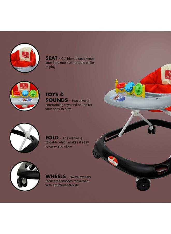 BABY PLUS - Baby Walker With Adjustable Height Rotatable Wheel, Music Button, Safe And Comfortable Seat - Image 1