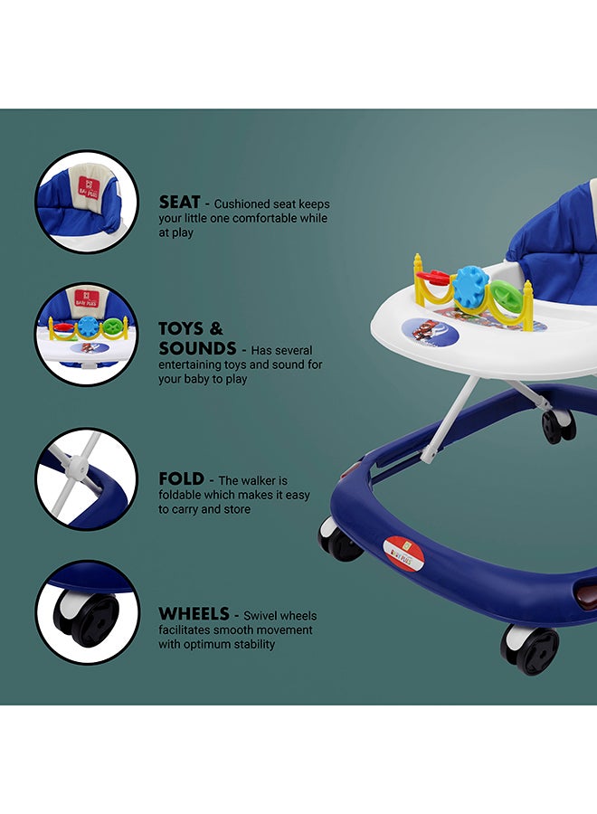BABY PLUS - Baby Walker With Adjustable Height Rotatable Wheel, Music Button, Safe And Comfortable Seat - Image 1