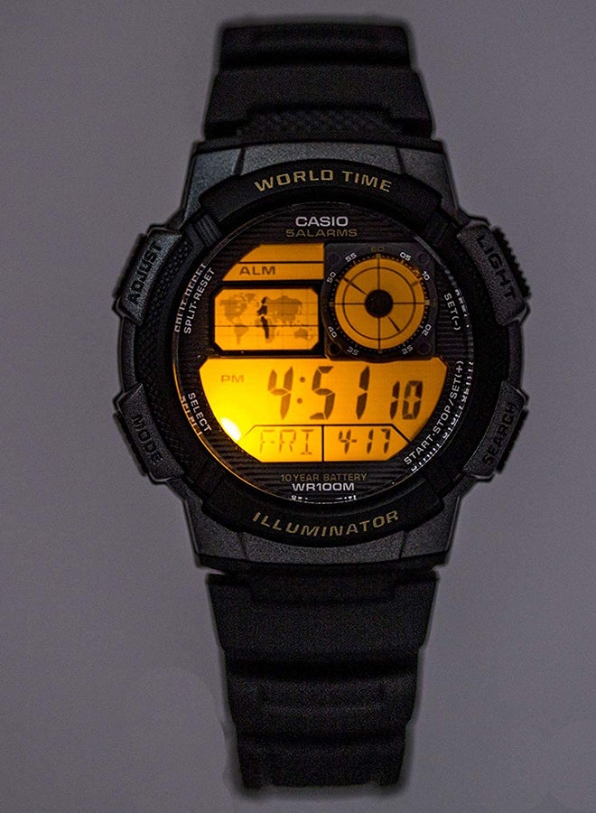 CASIO - Men's Youth Water Resistant Digital Watch AE-1000W-1AVDF  Black - Image 1