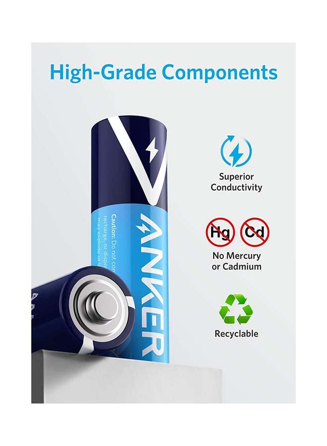 AAA Alkaline Batteries 24 Pieces - 1.5 Volt Blue