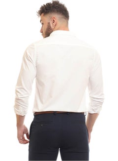 Andora Casual Plain Basic Collared Neck Shirt White  - Image 5