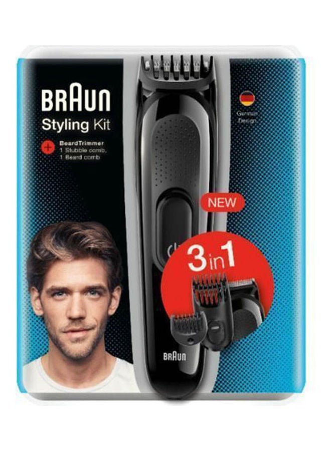 براون طقم ماكينة تشذيب وتصفيف الشعر 2 في 1 للرجال طراز Sk2000 أسود - Image 2