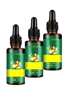 ALIVER 3-Piece 7 Day Ginger Germinal Growth Hair Loss Treatment Multicolour 90ml  - Image 1