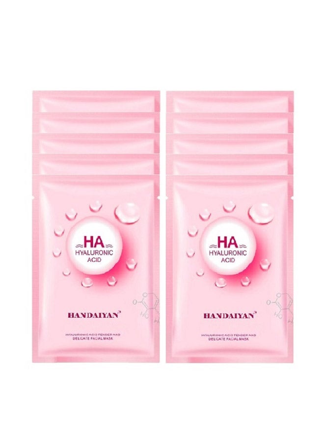Handaiyan - 10-Piece Hyaluronic Acid Tender And Delicate Facial Mask Multicolour 35grams - Image 1