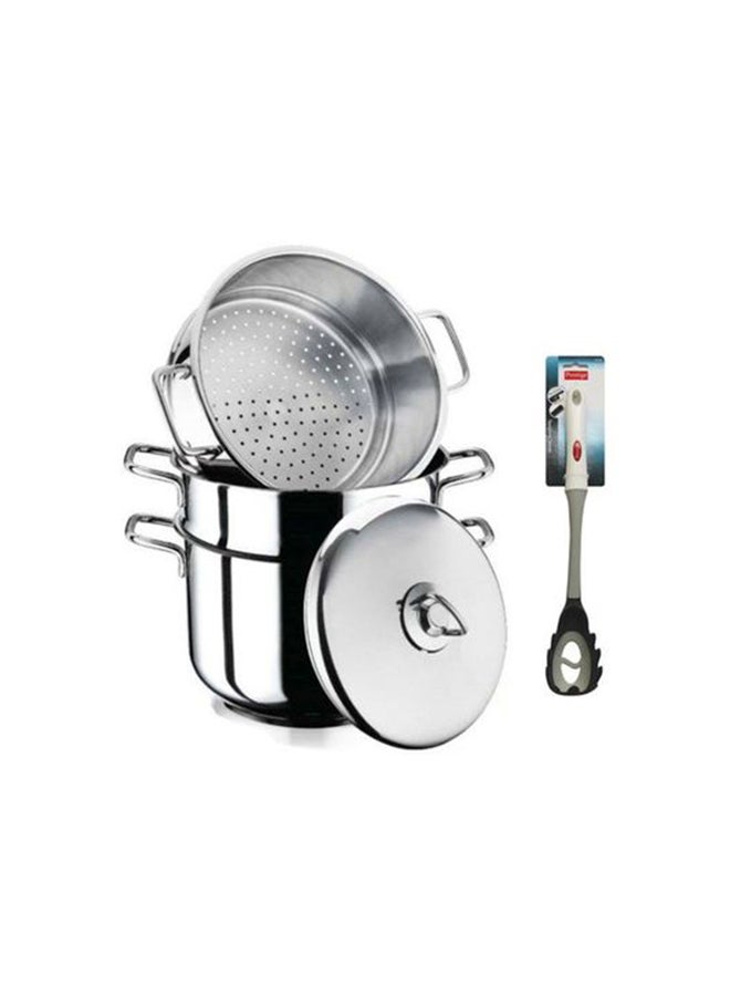 Prestige 4-Piece Stainless Steel Steamer Set +Pasta Server Silver/Grey/Black 24cm  - Image 2