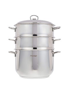 Prestige 4-Piece Stainless Steel Steamer Set +Pasta Server Silver/Grey/Black 24cm  - Image 3