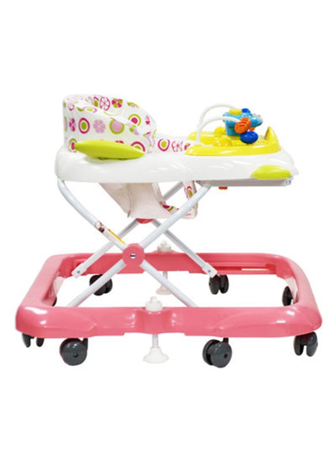 Mamalove - Portable Baby Foldable Walker With Comfortable Cushioned Seat - Pink - Image 1