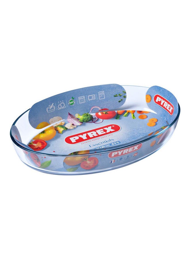 PYREX Oval Roaster Dish Clear 35x24cm - Image 1