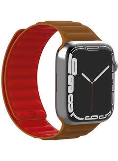 Baykron Silicone Magnetic Strap For Apple Watch 45mm Red/Brown  - Image 1