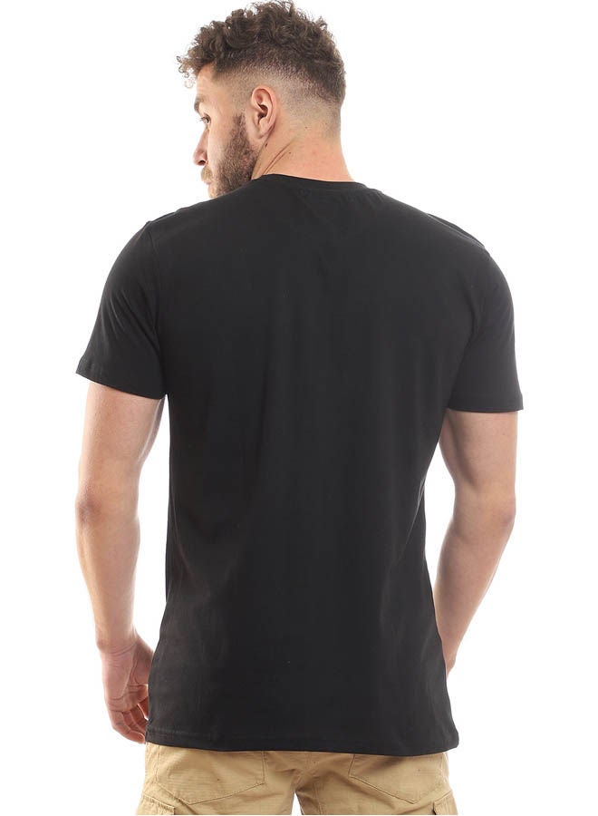 Andora Plain-Basic Casual Round Neck T_Shirt Black - Image 3