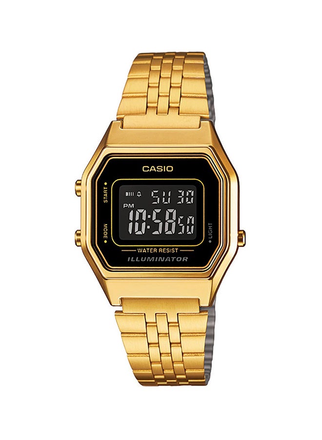 CASIO - Women's Stainless Steel Digital Watch LA680WGA-1BDFF Gold - Image 1