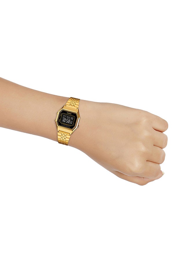 CASIO - Women's Stainless Steel Digital Watch LA680WGA-1BDFF Gold - Image 1