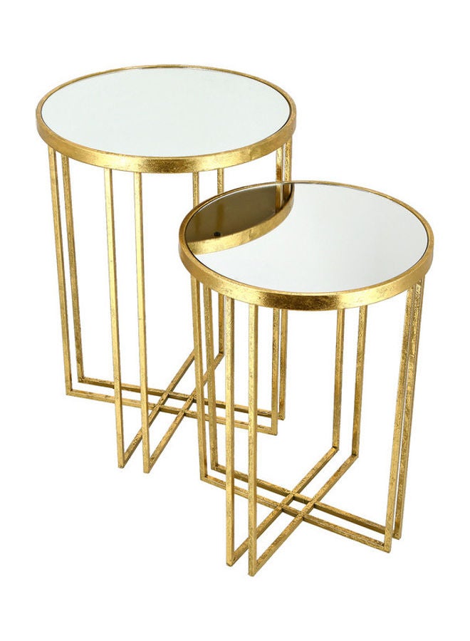 Generic 2-Piece Nesting Table Gold 40x70cm 