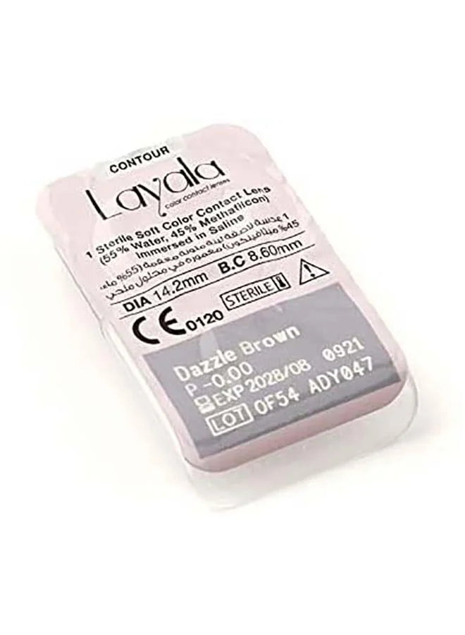 Layala Women's Coloured Daily Disposable Contact Lenses, Contour Collection, Dazzle Brown, Pack Of 10