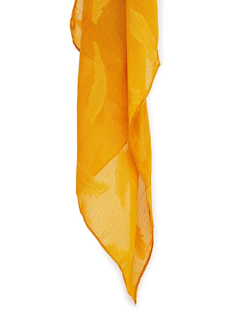 Rosh Leaf Embellished Hijab Scarf Gold  - Image 2