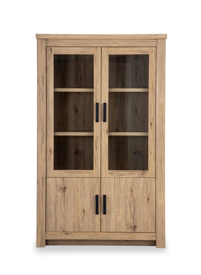 Braxton 2-Glass Doors Curio Cabinet Light Brown 120x194x46cm - v1645087885/N21161621A_1