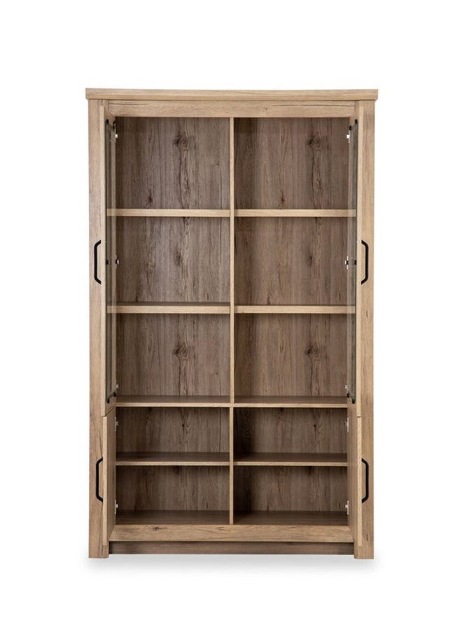 Braxton 2-Glass Doors Curio Cabinet Light Brown 120x194x46cm - v1645087885/N21161621A_2