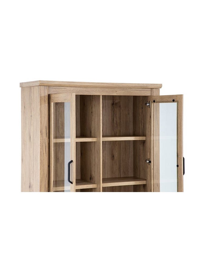 Braxton 2-Glass Doors Curio Cabinet Light Brown 120x194x46cm - v1645087885/N21161621A_4