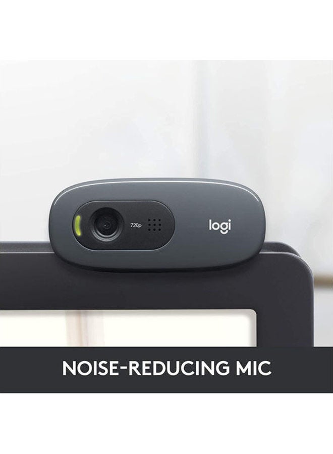 Logitech C270 Hd Webcam 720P 30Fps Built-In Noise Reducing Mic Auto Light Correction For Skype-Facetime-Hangouts-Webex-Pc-Mac-Laptop-Macbook-Tablet Black  - Image 2
