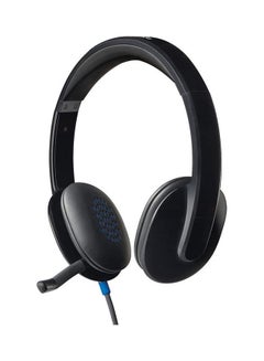 Logitech H540 USB Headset, With Noise-Cancelling Mic, Wired Connectivity, 18 Hours Battery Life, High Definition Sound Quality, On Ear Controls, Black  - Image 1