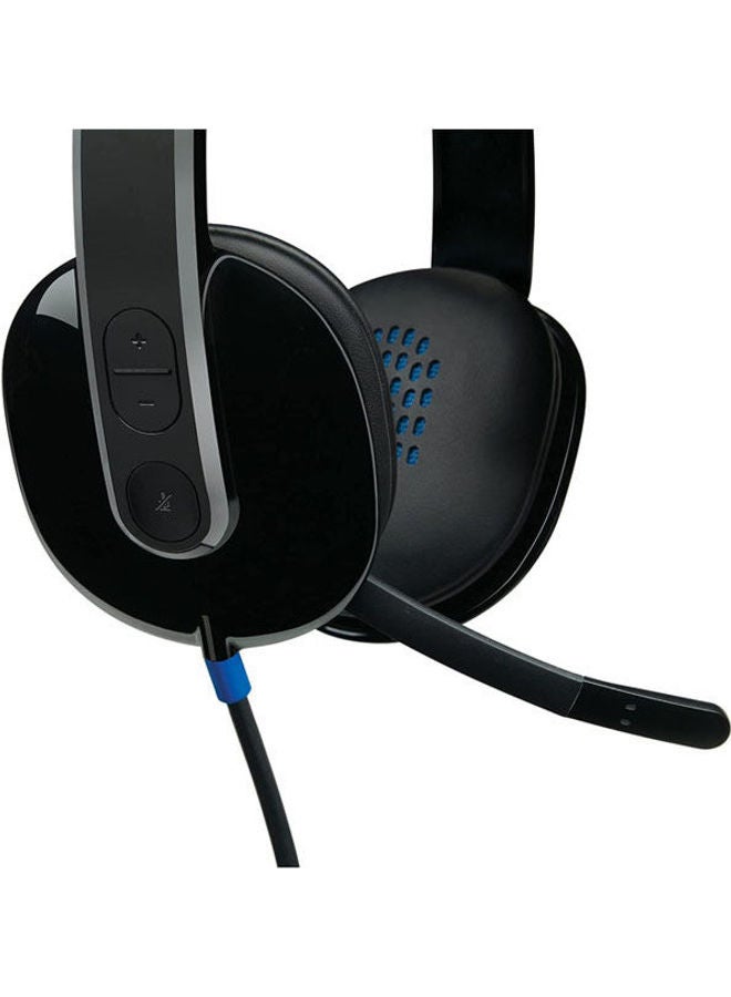 Logitech - H540 USB Headset, With Noise-Cancelling Mic, Wired Connectivity, 18 Hours Battery Life, High Definition Sound Quality, On Ear Controls, Black - Image 1