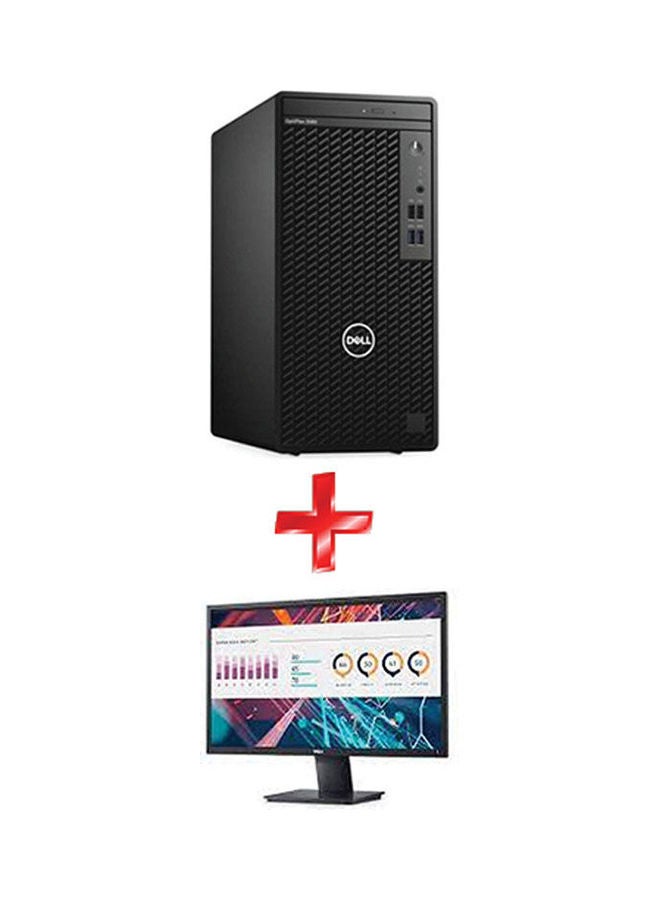 DELL Optliplex 3080 T Intel Core I5 10500 4GB Ram 1TB HDD Intel UHD Graphics 630 Dos With 24 Inch Full HD Monitor Black  - Image 1