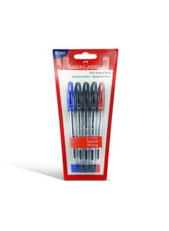 10-Piece Ballpoint Pen Set Red/Blue/Black