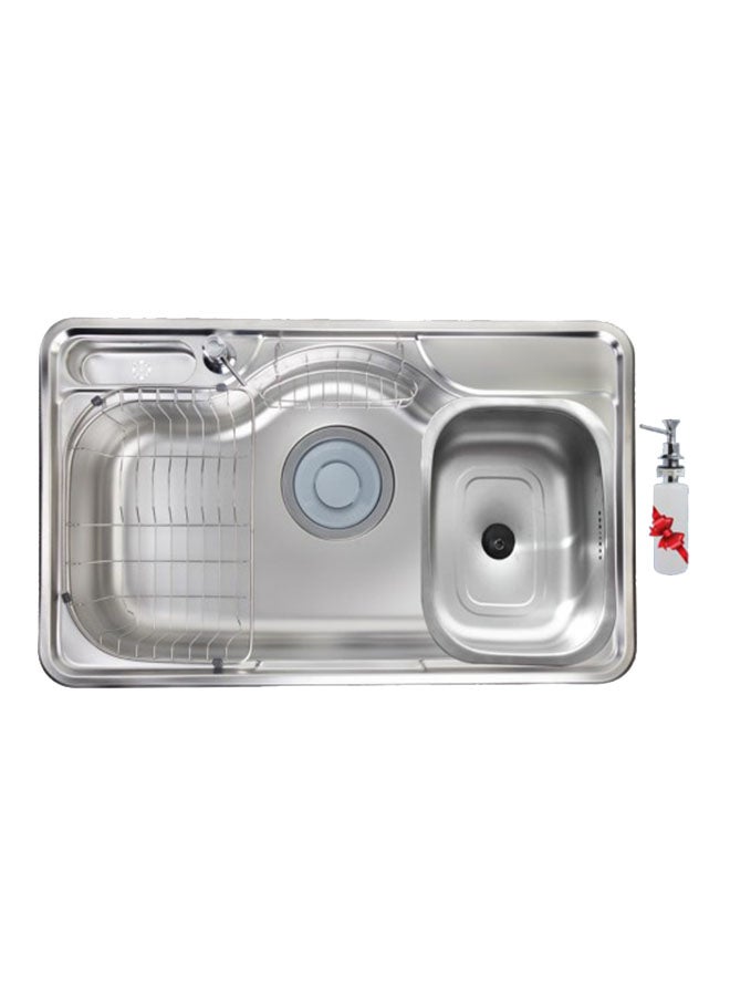 Kitchen Stainless Steel sink + Free soap dispenser Silver 85X51cm - v1645095881/N49957592A_1