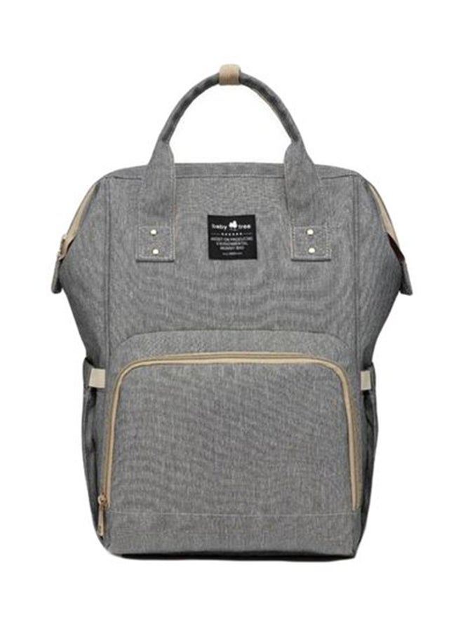 Baby Polyester Elegant Design Diaper Bag With Adjustable Padded Shoulder Straps-Grey/Beige  - Image 1