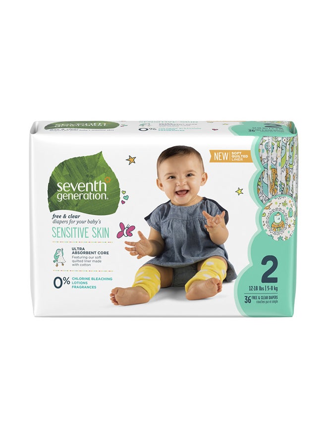 Seventh Generation Free And Clear Baby Diapers, Size 2, 5-8Kg, 36 Count  - Image 1
