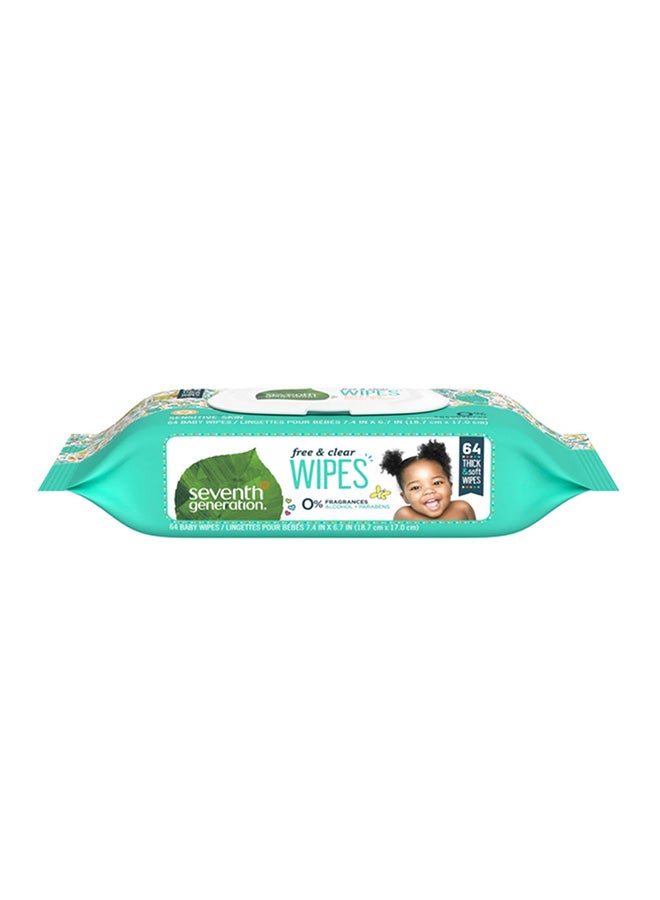 Seventh Generation Free And Clear Baby Wipes, 64 Count - Image 2