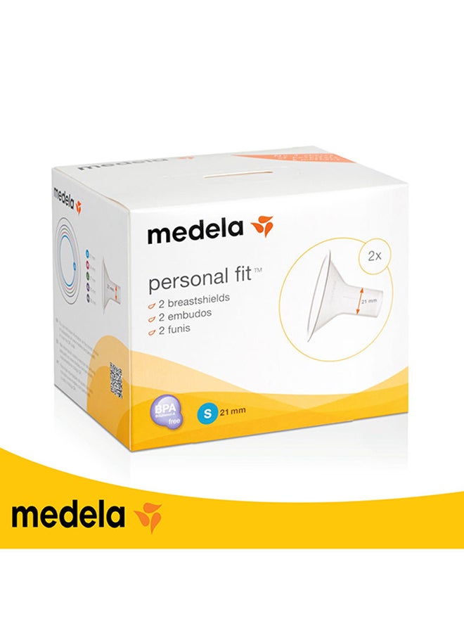 Medela - Pack Of 2 Personal Fit Breast Shields - Small - Personalized Fit, Optimal Comfort, Efficient Milk Expression, Compatible With Medela Breast Pumps - Image 1