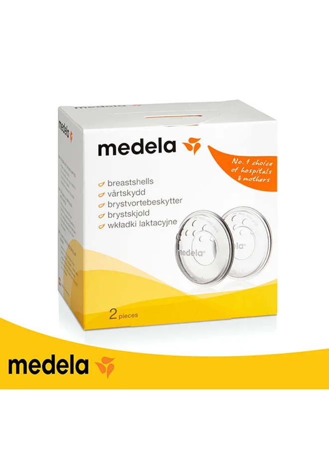 Medela 2 Pieces - Breast Shells Sore Nipple Relief, Flat Or Inverted Nipple Correction, Milk Leakage Prevention Comes With Wearable Design