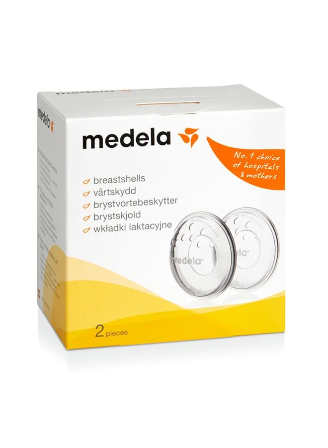 Medela 2 Pieces - Breast Shells Sore Nipple Relief, Flat Or Inverted Nipple Correction, Milk Leakage Prevention Comes With Wearable Design