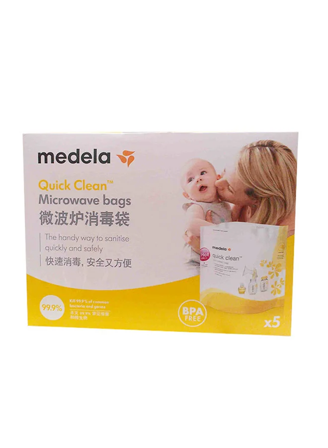 Medela Quick Clean Microwave Sterlization Bags - Microwave Sterilization, Convenient And Time - Saving, Safe And Effective, Reusable