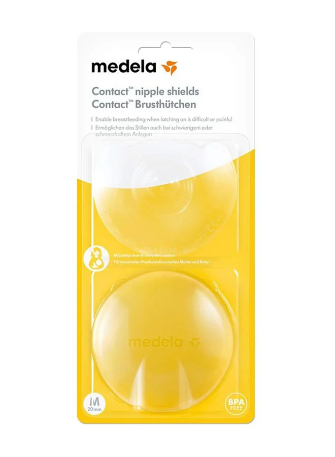 Medela Contact Nipple Shields - Bpa Free, Made From Ultra - Thin Soft Silicone, Includes 2 Shields And Case (Medium)