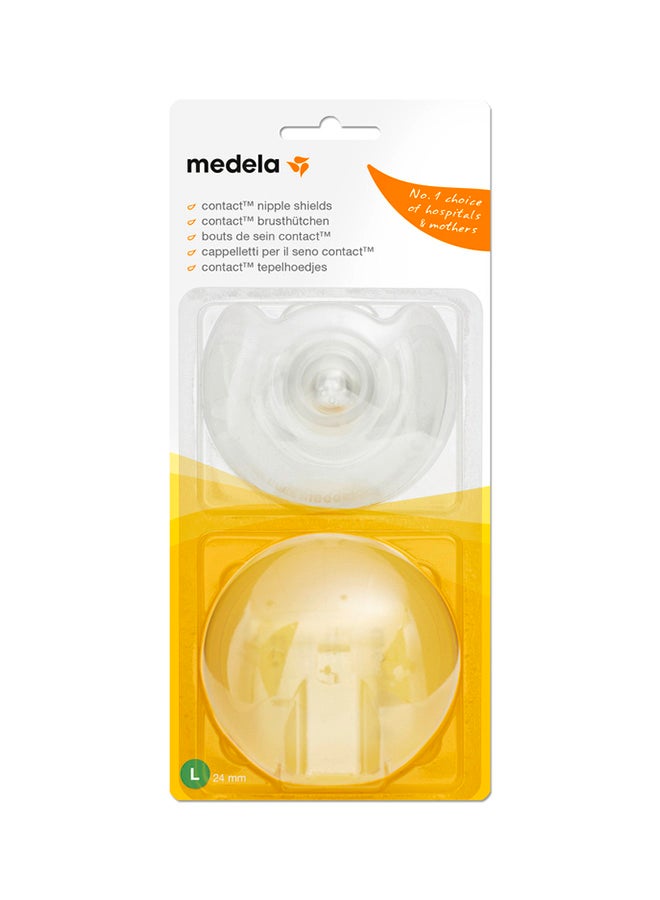 Medela - 2 Pieces Contact Nipple Shields Large - Assist With Latching, Protective Barrier Made From Soft Silicone - Image 1