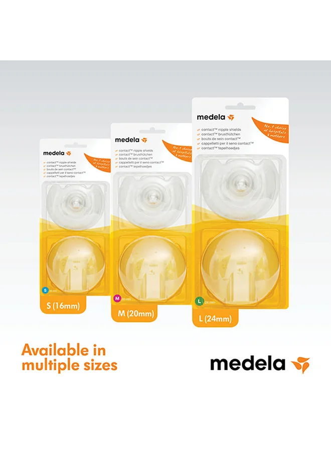 Medela 2 Pieces Contact Nipple Shields Large - Assist With Latching, Protective Barrier Made From Soft Silicone