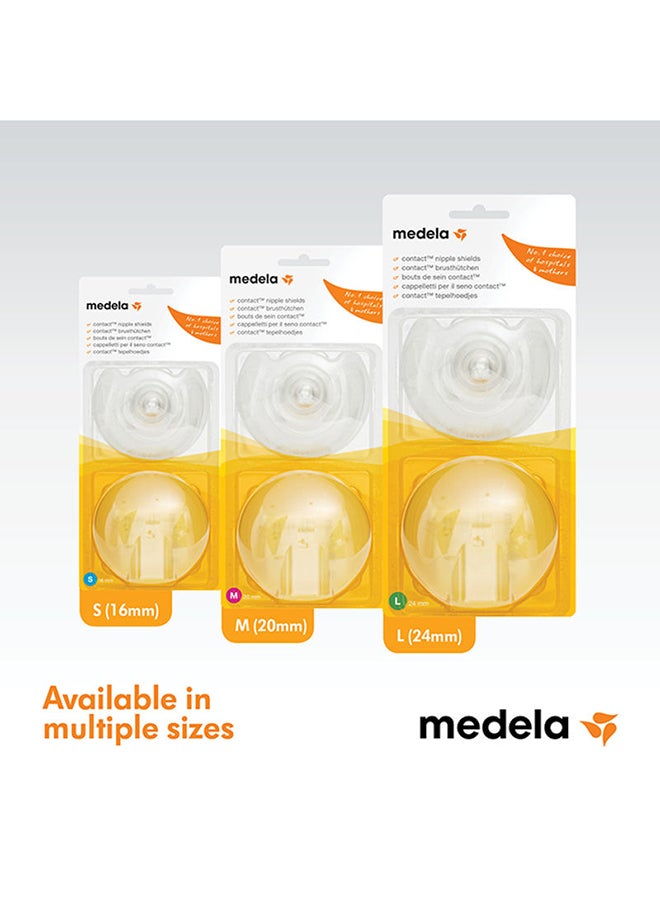 Medela - 2 Pieces Contact Nipple Shields Large - Assist With Latching, Protective Barrier Made From Soft Silicone - Image 1