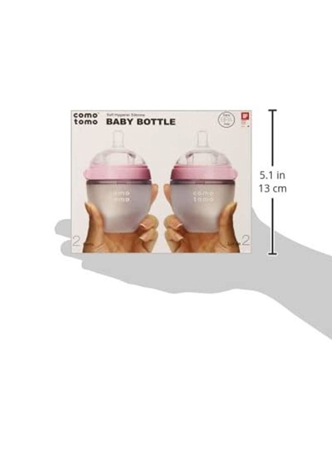 Natural Feel Baby Bottle Double Pack Pink 150 ml - v1645101103/N17408722A_8