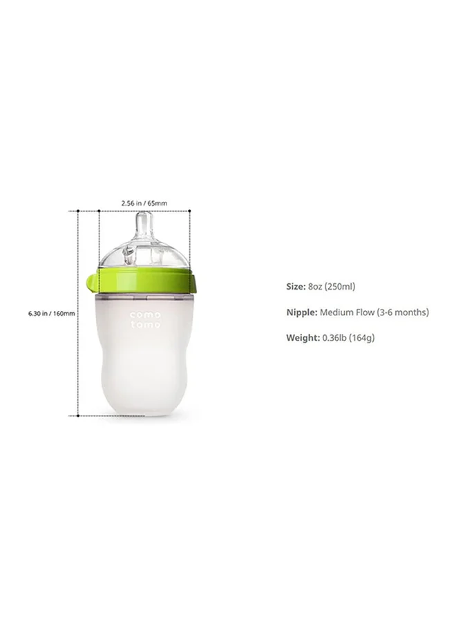 كوموتومو Natural Feel Silicone Baby Bottle, Pack Of 2 250ml Green